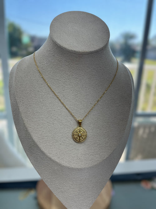 Compass Stainless Steel Necklace