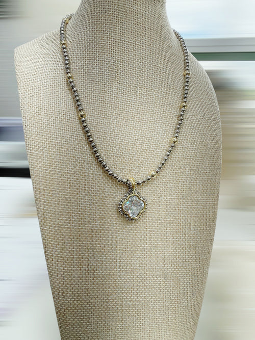 Clear Clover Necklace