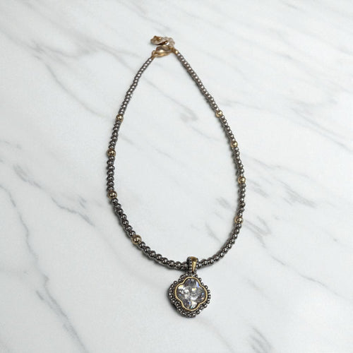 Clear Clover Necklace