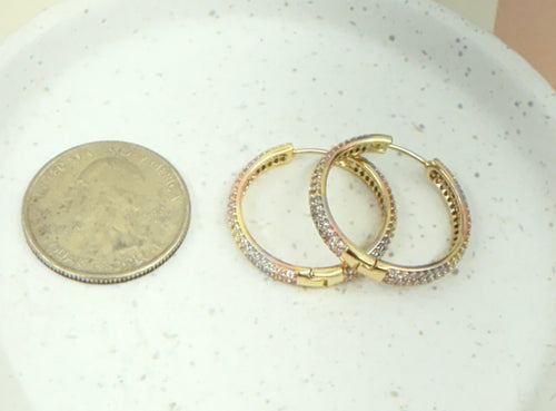 Three Color Hoops Earrings