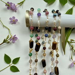 Pulsera de mezcla de gemas naturales