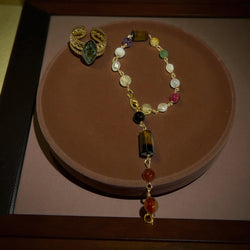 Pulsera de mezcla de gemas naturales