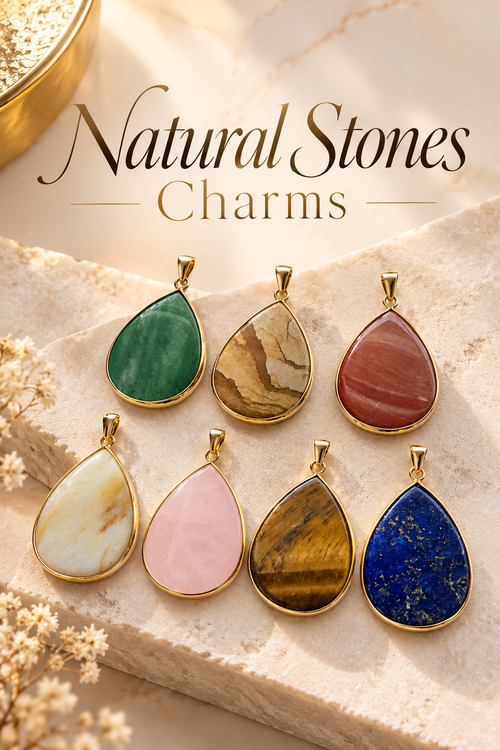 Natural Stone Drop Charms