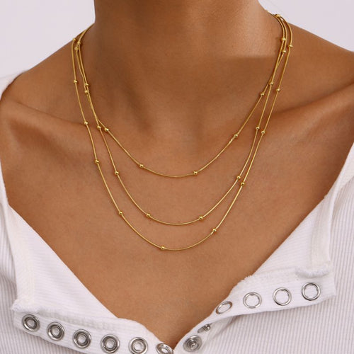 Layers & Dots Stainless Steel Necklace