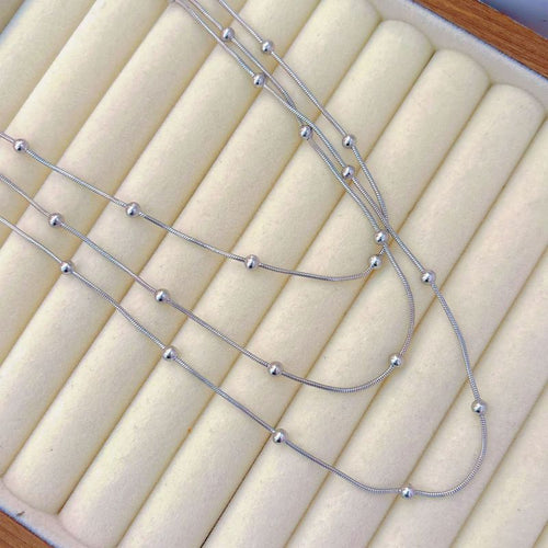 Layers & Dots Stainless Steel Necklace