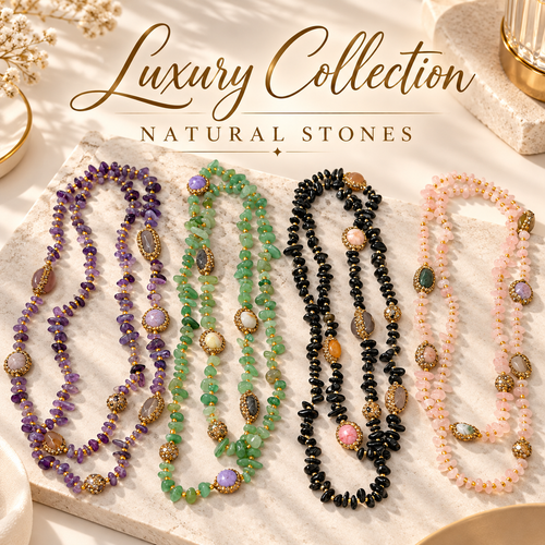 Natural Stone XtraLong Necklace