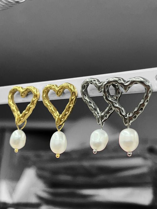 PearlyHeart Stainless Steel Earrings