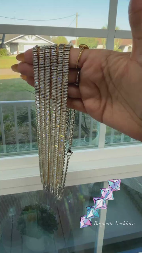 Stainless Steel Baguette Necklace