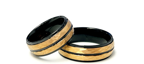 Mr&Mrs Ring Collection Rosegold/Black