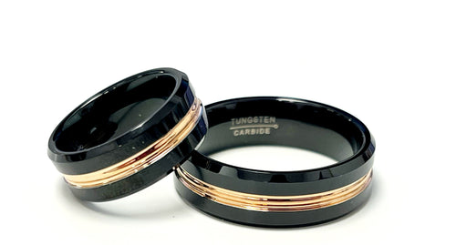 Mr&Mrs Ring Collection Black/Rosegold